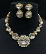 Handcrafted Intricately Designed Polki Indian Choker Set, Bollywood Polki Choker Set, Indian Polki Jewelry Set, Wedding Jewelry Set - Libasaa.com