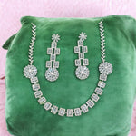 Glamorous Lahori Kundan Pearl Necklace Earrings Set, Pakistani Silver Pearl Necklace Set, Pakistani Kundan Jewelry Set, Kundan Jewelry Set - Libasaa.com