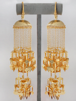 Bridal Wedding Golden Kaleere Indian Jewelry Set, Jaipuri Haathphool, Rajsthani Golden Kaleere Jewelry, Bridal Golden Layer Haathphool - Libasaa.com