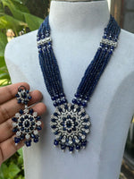 Stunning Shrinkling Dazzel Necklace Earrings Set, Pakistani Multi Layer Necklace Set, Bollywood Detailign Jewelry Set, Bridal Necklace Set - Libasaa.com