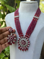 Stunning Shrinkling Dazzel Necklace Earrings Set, Pakistani Multi Layer Necklace Set, Bollywood Detailign Jewelry Set, Bridal Necklace Set - Libasaa.com