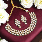 Tripple Layer Polki Pakistani Choker Earrings Set, Multi Layer Indian Choker Set, Bollywood Layered Polki Jewelry Set, Celebrity Wedding Layer Jewelry Set - Libasaa.com