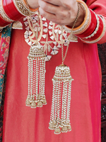 Pakistani Engagement Silver Kaleere Pakistani Jewelry Set, Lahore Haathphool Set, Pakistani Silver Kaleere Jewelry, Wedding Layer Haathphool - Libasaa.com