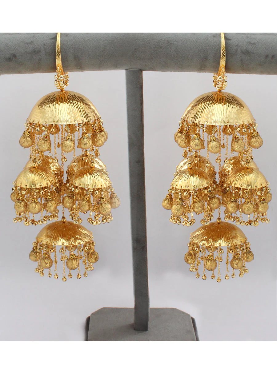 Gold Bridal Kaleere Multi Tiered Indian Wedding Jewelry, Gold Kaleeray, Pakistani Kaleere Jewelry, Jaipuri Golden Kaleele, Celebrity Kaleere - Libasaa.com