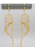 Ethnic Gold Bridal Kaleere Multi Tiered Dangling Beads, Pakistani Kaleere, Indian Wedding Kaleere, Jaipuri Golden Haathphool Set - Libasaa.com