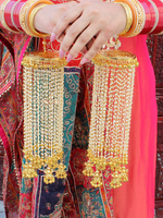 Luxurious Gold Bridal Kaleere Indian Jewelry Set, Golden Multi Layer Kaleer Set, Layered RajsthaniGolden Haathphool Set, Layer Bridal Haathphool Set, Bollywood Kaleere Wedding Jewelry