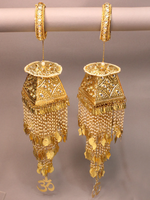 Exquisite Temple Gold Kaleere Indian Jewelry Set, Indian Temple Inspired Haathphool Set, Golden Traditional Kaleere Set, Pakistani Kaleere Set - Libasaa.com