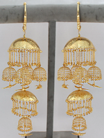 Indian Bird Inspired Golden Kaleere Set, Indian Bird Design Haathphool Set, Jaipuri Kaleere Set, Pakistani Haathphool Set - Libasaa.com