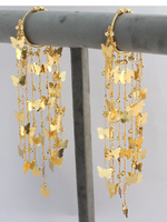 Butterfly Inspired Layered Golden Indian Haathphool Kaleere Set, Multi Layer Butterfly Golden Kaleere, Indian Butterfly Haathphool Set - Libasaa.com