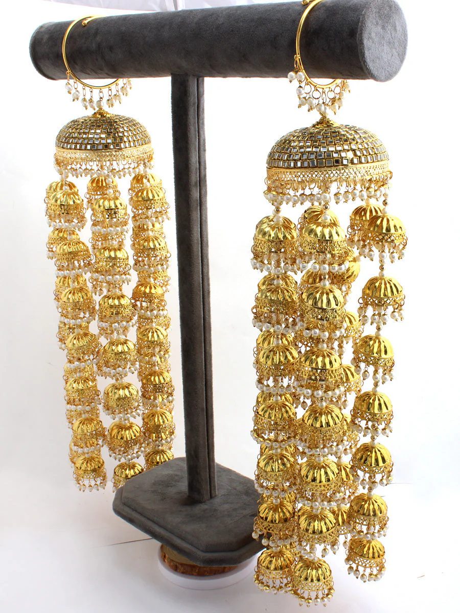 Rajsthani Royal Kalire Indian Bridal Accessory, Royal Wedding Haathphool Set, Golden Traditional Kalire Set, Pakistani Royal Ethic Kaleere Set, Bridal Kalire Jewelry - Libasaa.com