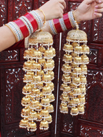 Rajsthani Royal Kalire Indian Bridal Accessory, Royal Wedding Haathphool Set, Golden Traditional Kalire Set, Pakistani Royal Ethic Kaleere Set, Bridal Kalire Jewelry - Libasaa.com
