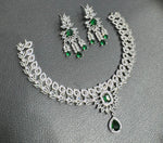 Sparkling Indian Pearl Necklace Earrings Set, Bridal Kundan Necklace Set, Bollywood AD Jewelry Set, Wedding Indian Kundan Choker Set, Pakistani Pearl Jewelry Set - Libasaa.com