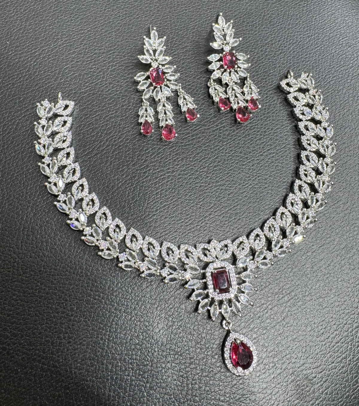 Sparkling Indian Pearl Necklace Earrings Set, Bridal Kundan Necklace Set, Bollywood AD Jewelry Set, Wedding Indian Kundan Choker Set, Pakistani Pearl Jewelry Set - Libasaa.com