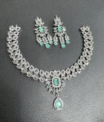 Sparkling Indian Pearl Necklace Earrings Set, Bridal Kundan Necklace Set, Bollywood AD Jewelry Set, Wedding Indian Kundan Choker Set, Pakistani Pearl Jewelry Set - Libasaa.com