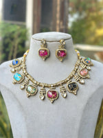 Punjabi Traditional Polki NecklaceEarrings Set, Punjabi Polki Jewelry Set, Jaipuri Wedding Polki Jewellery Set, Bollywood Polki Necklace Set, Celebrities Polki Jewelry Set, Indian Polki Choker Set - Libasaa.com