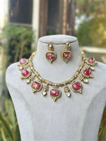 Punjabi Traditional Polki NecklaceEarrings Set, Punjabi Polki Jewelry Set, Jaipuri Wedding Polki Jewellery Set, Bollywood Polki Necklace Set, Celebrities Polki Jewelry Set, Indian Polki Choker Set - Libasaa.com