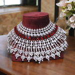 Multi Layer Ethnic Design Bridal Choker Earrings Set - Libasaa.com