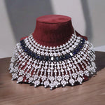 Multi Layer Ethnic Design Bridal Choker Earrings Set - Libasaa.com