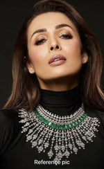 Multi Layer Ethnic Design Bridal Choker Earrings Set - Libasaa.com