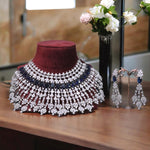 Multi Layer Ethnic Design Bridal Choker Earrings Set - Libasaa.com