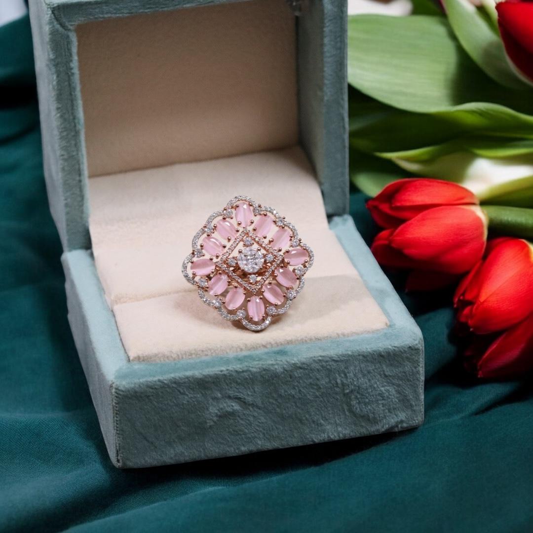 Chorus Pakistani Wedding CZ Ring For Women - Libasaa.com
