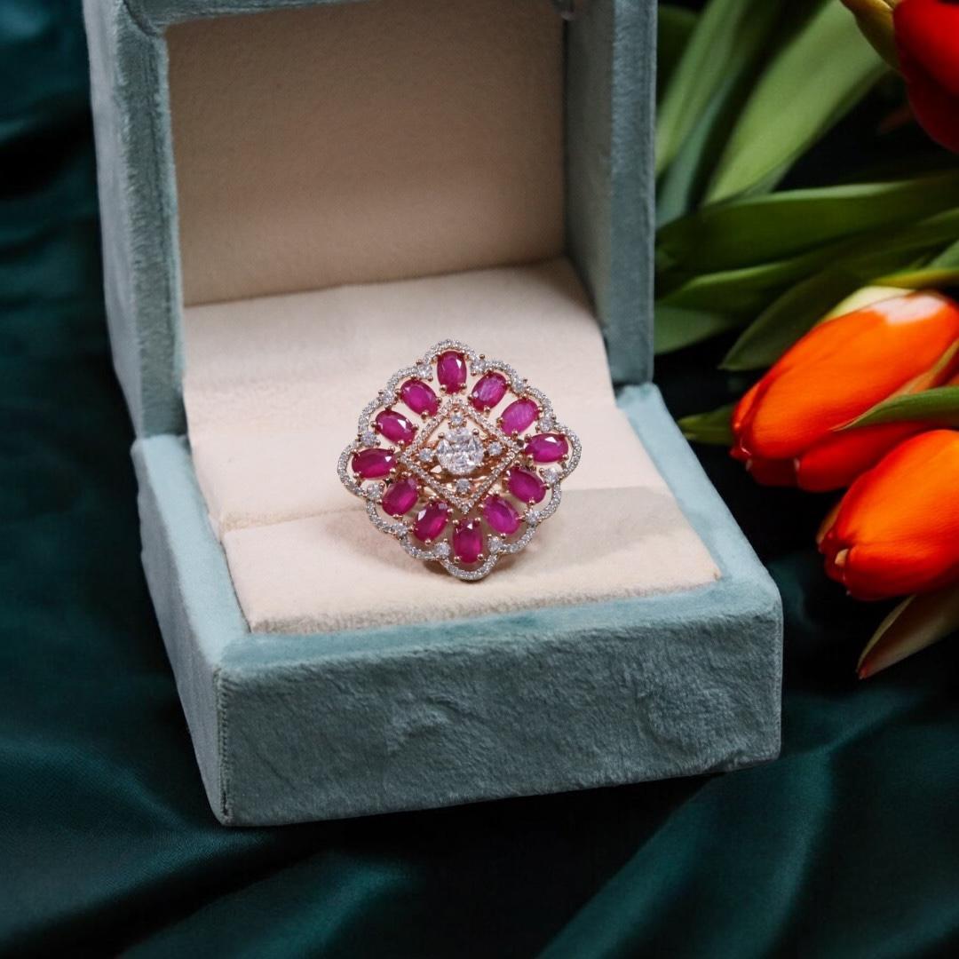 Chorus Pakistani Wedding CZ Ring For Women - Libasaa.com