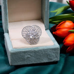 Bollywood Inspired Flower Design AD Ring For Women - Libasaa.com