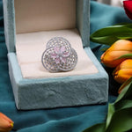 Bollywood Inspired Flower Design AD Ring For Women - Libasaa.com