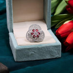 Bollywood Inspired Flower Design AD Ring For Women - Libasaa.com