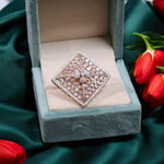 Square Floral Design Festive AD Ring For Ladies - Libasaa.com