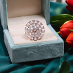 Adjustable American Diamond Silver Plated Ring - Libasaa.com