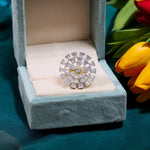 Adjustable American Diamond Silver Plated Ring - Libasaa.com