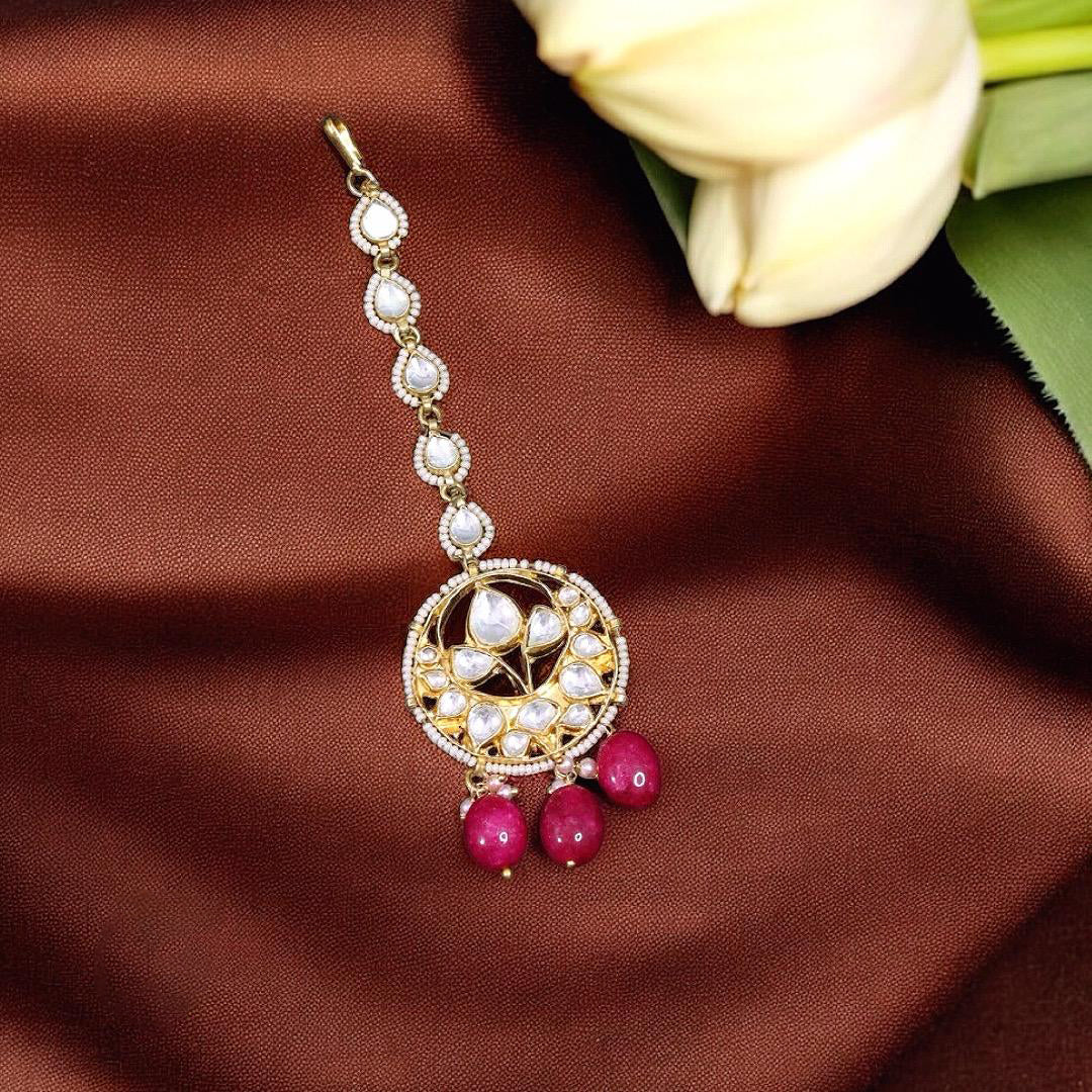 Gold Plated Wedding Maangtikka For Women - Libasaa.com