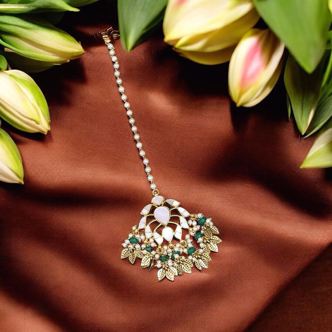 Punjabi Flower Design Maangtikka Indian Jewelry - Libasaa.com