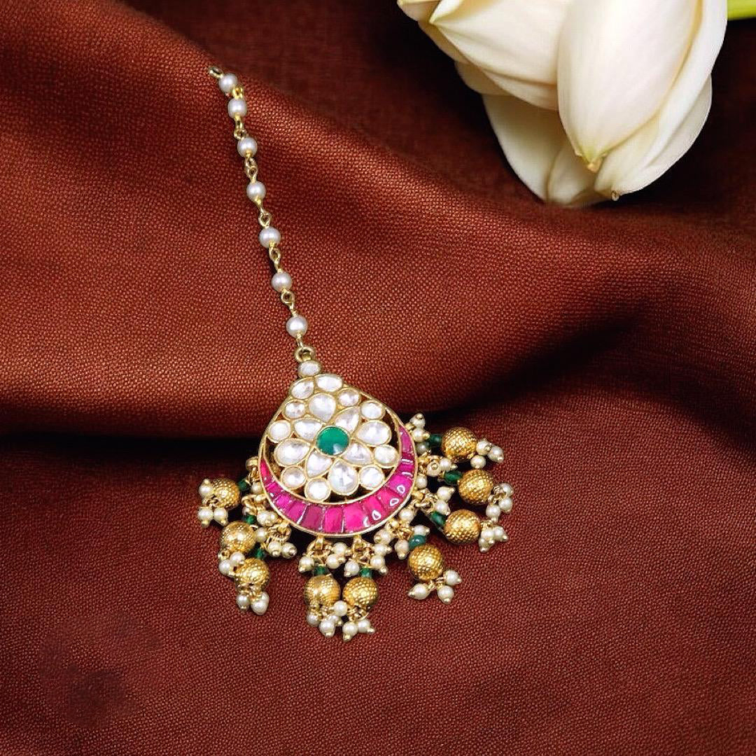Gold Plated Pakistani Wedding Mangtikka For Women - Libasaa.com