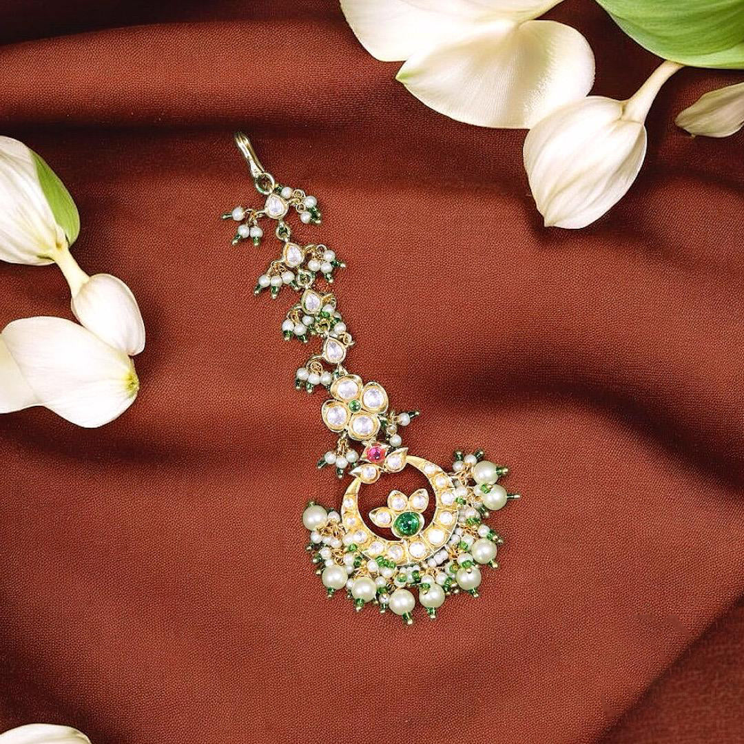 Indian Traditional Gold Plated Maangtikka - Libasaa.com