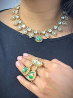 Punjabi Gold Plated Festive Choker Earrings Jewelry Set - Libasaa.com