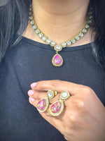 Dazzle Statement AD Necklace Earrings Indian Jewelry Set - Libasaa.com