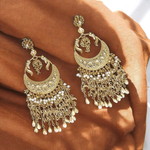 Kareena Kapoor Inspired Golden Ethnic Earrings Set - Libasaa.com