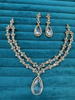 Double Layer Gold Plated Teardrop Necklace Earrings Set - Libasaa.com
