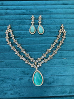 Double Layer Gold Plated Teardrop Necklace Earrings Set - Libasaa.com