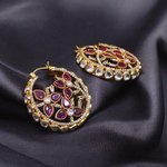 Rajsthani Crafted Floral Bali Earrings For Festive Seasons - Libasaa.com