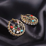 Rajsthani Crafted Floral Bali Earrings For Festive Seasons - Libasaa.com