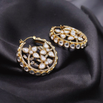 Rajsthani Crafted Floral Bali Earrings For Festive Seasons - Libasaa.com