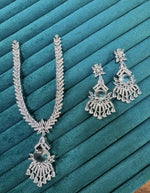 Rajsthani Silver Plated Wedding Necklace Earrings indian Jewelry Set - Libasaa.com