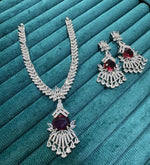 Rajsthani Silver Plated Wedding Necklace Earrings indian Jewelry Set - Libasaa.com