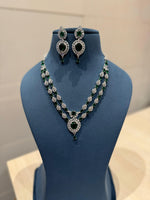 Bollywood CZ Necklace with Earrings CZ Luxury Design Anniversary Gift - Libasaa.com