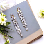 Silver Statement AD Earrings Set For Wedding Indian Jewelry - Libasaa.com