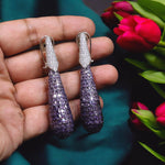 Exquisite Indian Costume Cubic Zirconia Hoop Earrings For Wedding - Libasaa.com