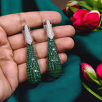Exquisite Indian Costume Cubic Zirconia Hoop Earrings For Wedding - Libasaa.com